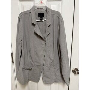 Gray Utility Jacket Women's Plus 18W Moto Zip Lightweight Layering DKNY